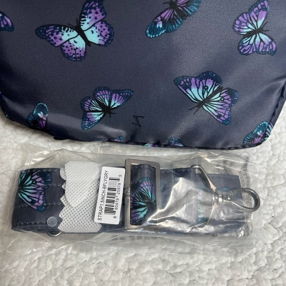 LUG BUTTERFLY GREY DELTA MINI NWOT With 1 1/2”  adjustable Crossbody Strap NIP - Picture 7 of 16